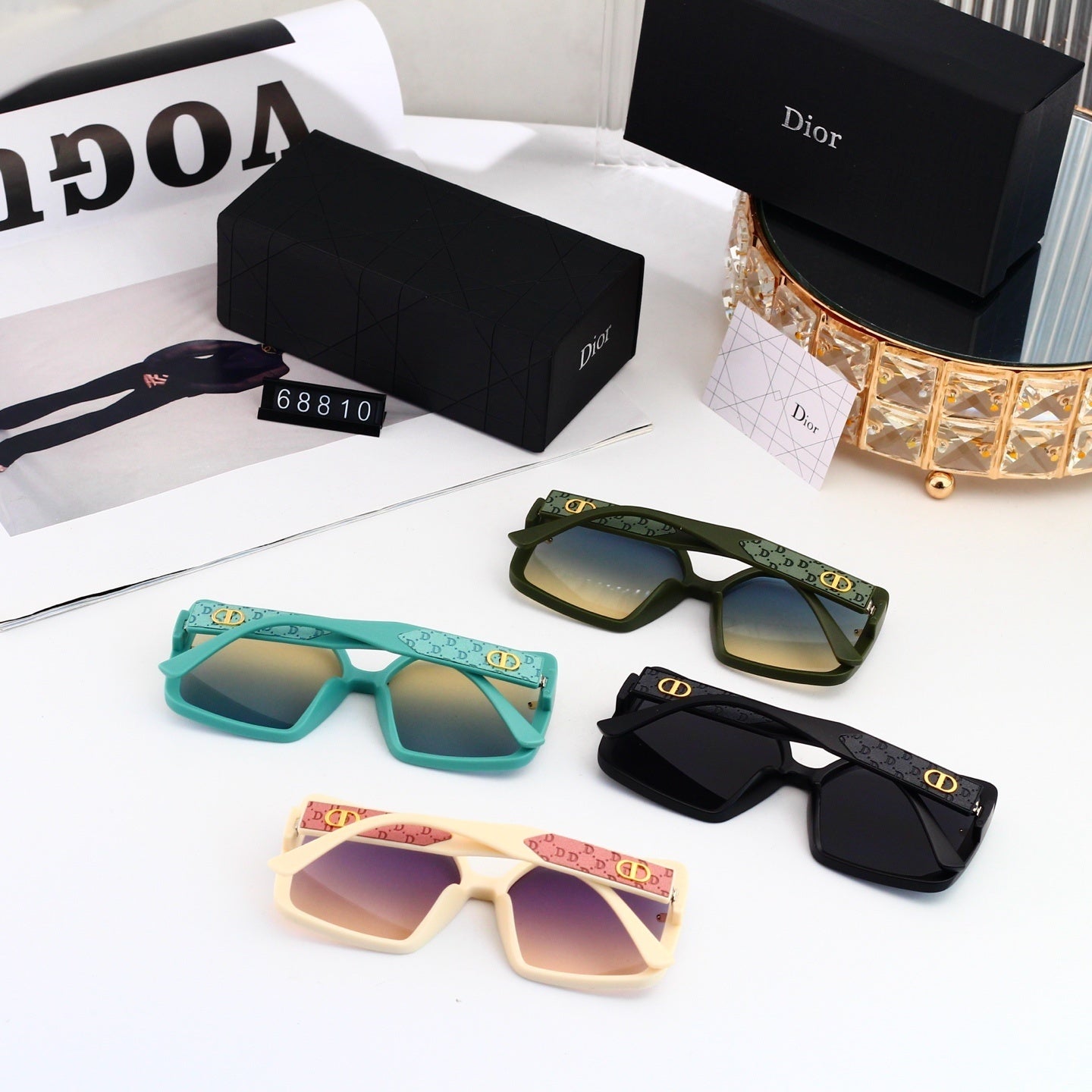 Simple and stylish metal sunglasses 68810