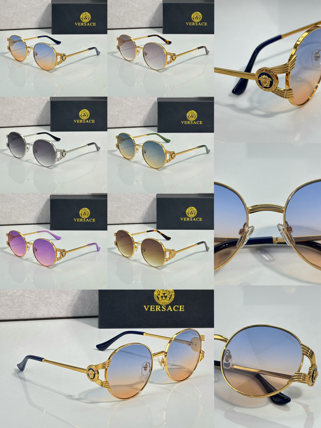 Retro Round Metal Frame Sunglasses - VE2303