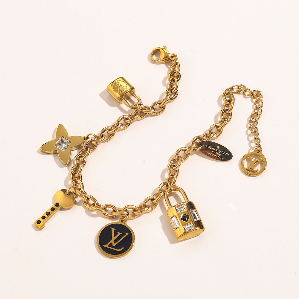 Key Lock Adjustable Bracelet