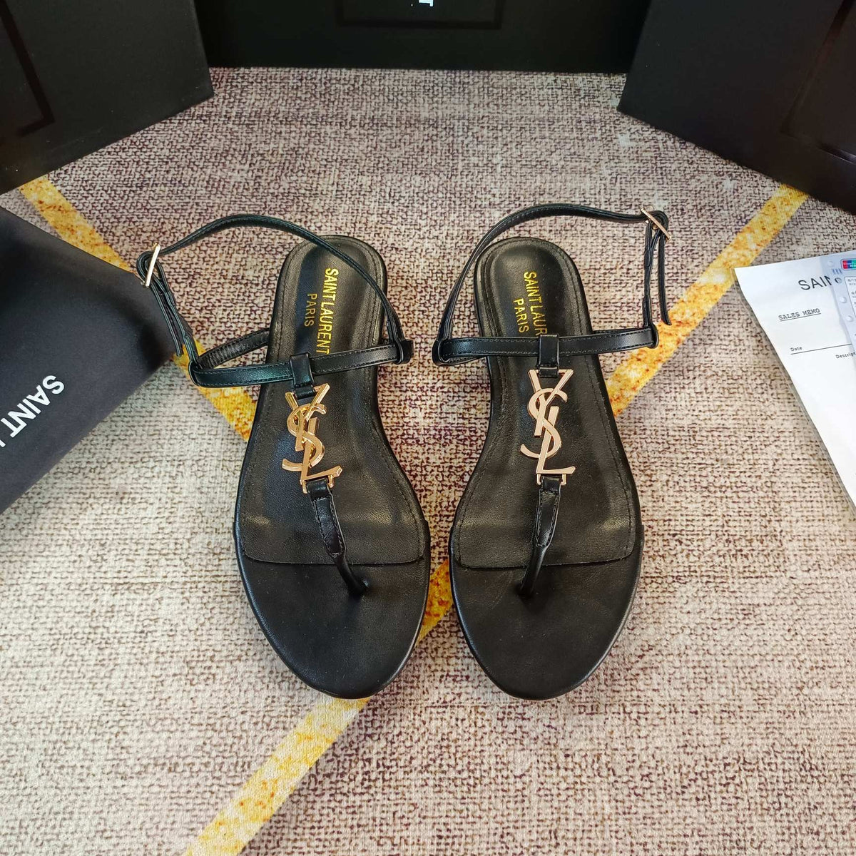 Logo-embellished leather slingback sandals