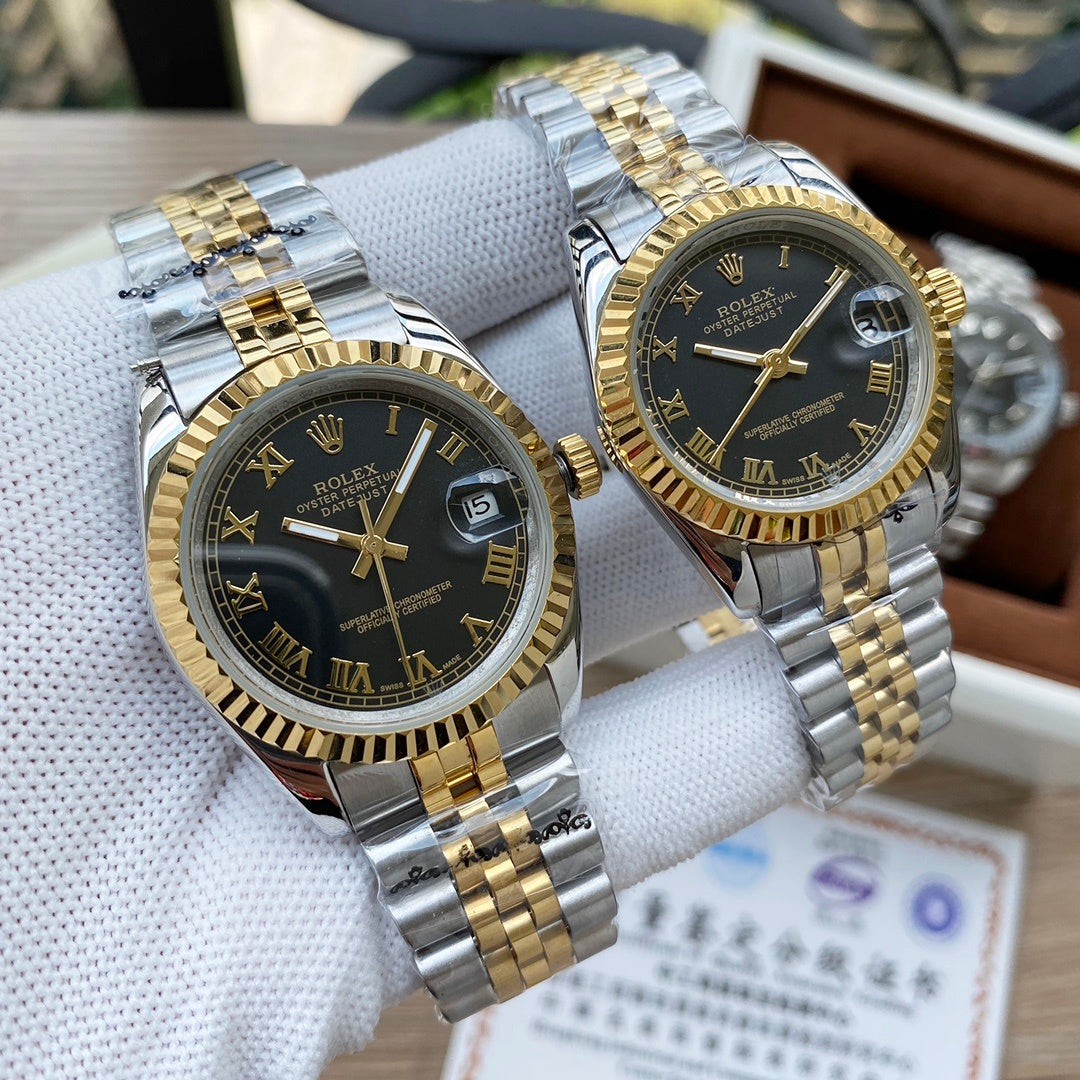 Men’s Classic Stainless Steel Dress Watch – 5-Style Luxury Collection (Silver, Two-Tone & Gold-Tone), Elegant Roman Numerals & Fluted Bezel