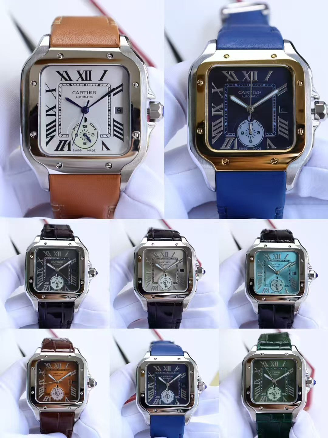 Premium Stainless Steel Mechanical Watch 4 Style Options Classic Square Dual Time Design Luxury Look