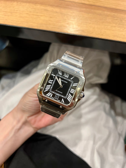 Steel Mechanical Watch 18 Style Options Classic Square Roman Numeral Design Luxury Look