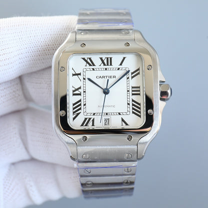 Steel Mechanical Watch 18 Style Options Classic Square Roman Numeral Design Luxury Look
