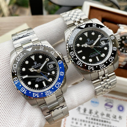 5-Style Luxury Collection (Silver, Gold, Rose Gold & Two-Tone), Classic Sport GMT Style