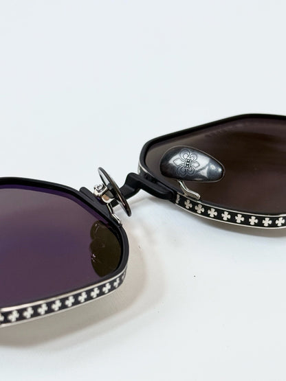 6 Color Retro Hexagonal Carved Metal Sunglasses