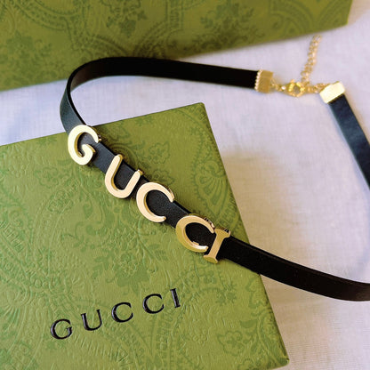 Personalized Metal Alphabet Leather Choker