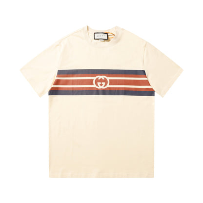 Apricot Stripe Print T-Shirt