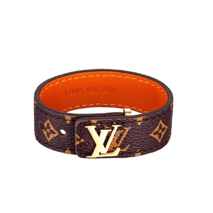 Monogram Belt Buckle Logo Leather Bracelet