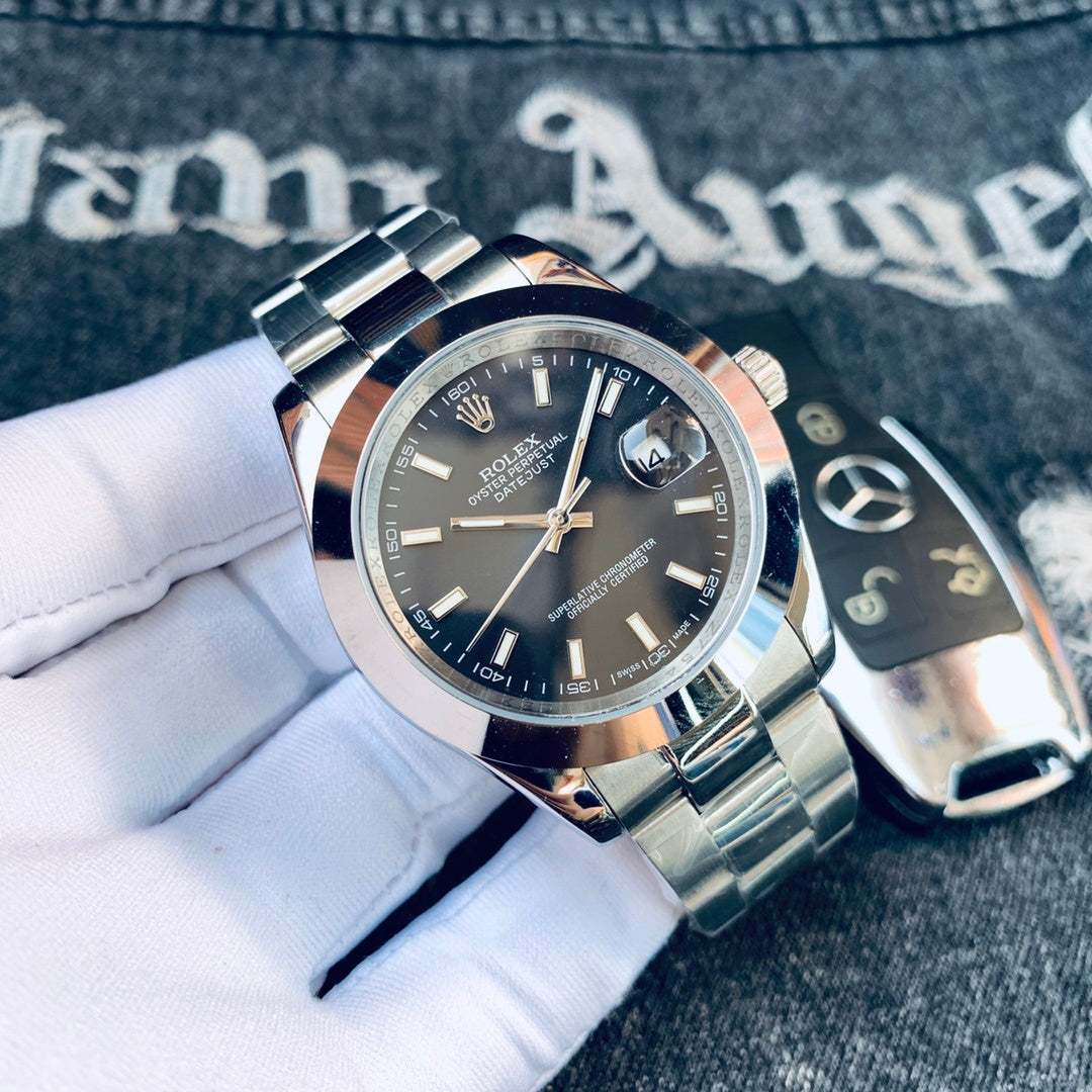 Premium Stainless Steel Mechanical Watch 6 Color Options Classic Luxury Style