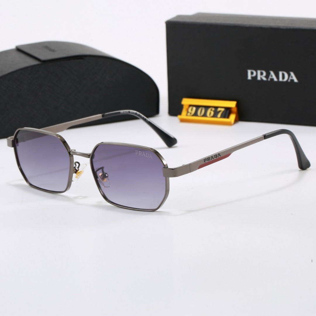 Polarized Sunglasses Metal Polygon Square Frame Sunglasses 9067