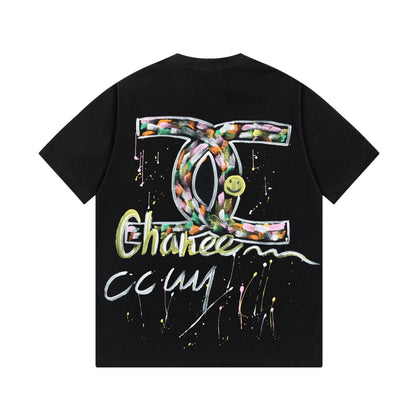 Colorful handmade graffiti t-shirt