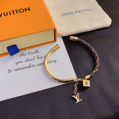 Monogram Pendant Patchwork Bracelet