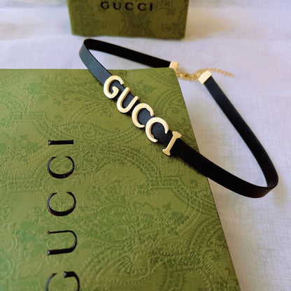 Personalized Metal Alphabet Leather Choker