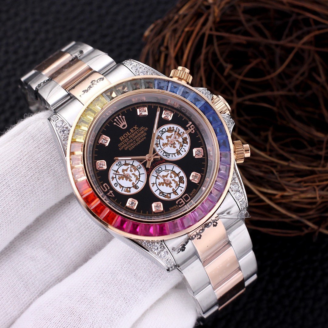 Premium Stainless Steel Mechanical Chronograph Watch 7 Color Options Classic Sport Luxury Style