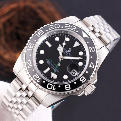 Premium Stainless Steel Mechanical GMT Watch 4 Color Options Classic Sport Luxury Style