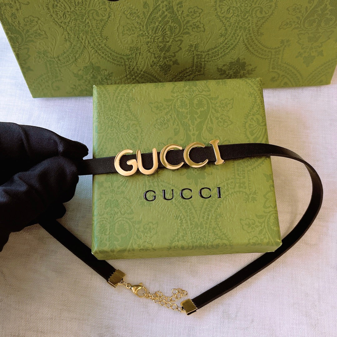 Personalized Metal Alphabet Leather Choker