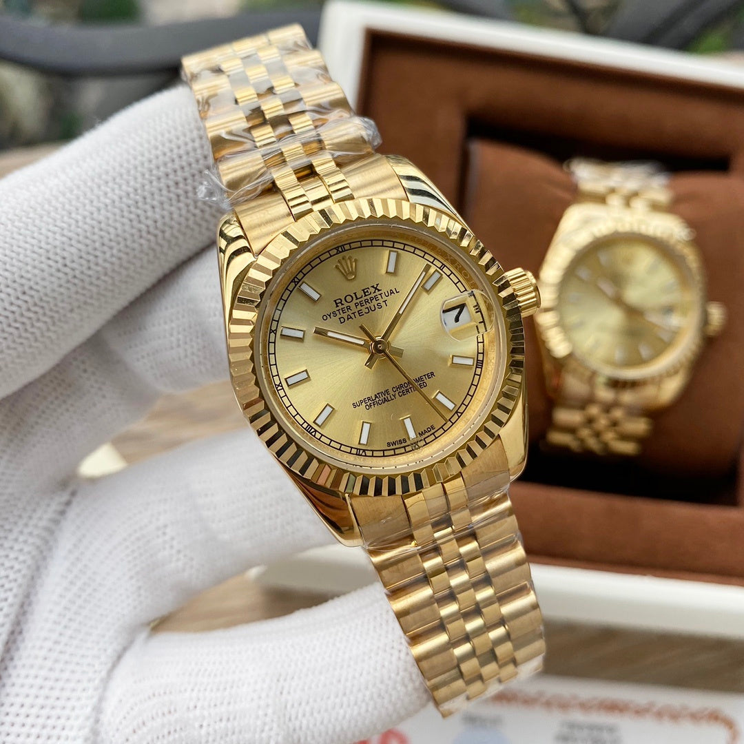 4-Style Luxury Collection (Silver, Two-Tone & Gold-Tone), Elegant Roman Numerals & Fluted Bezel