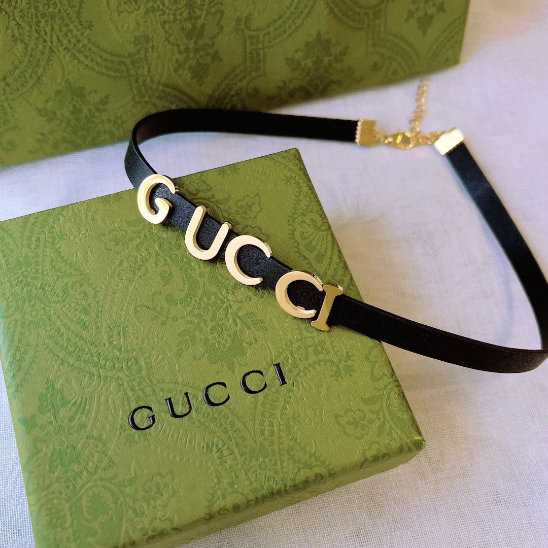 Personalized Metal Alphabet Leather Choker