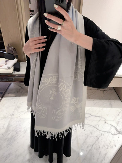 2026 New Gothic Cross Cashmere Scarf – Symmetrical Motif, Streetwear-Inspired Style
