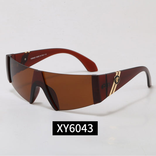 Rimless Shield Sunglasses 7 Style Options Vintage Medallion Design Y2K Fashion Luxury Look XY6043