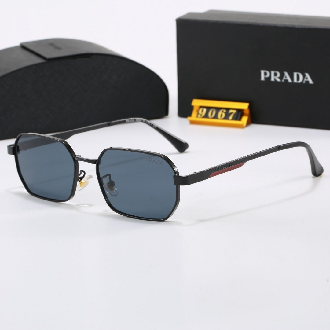 Polarized Sunglasses Metal Polygon Square Frame Sunglasses 9067
