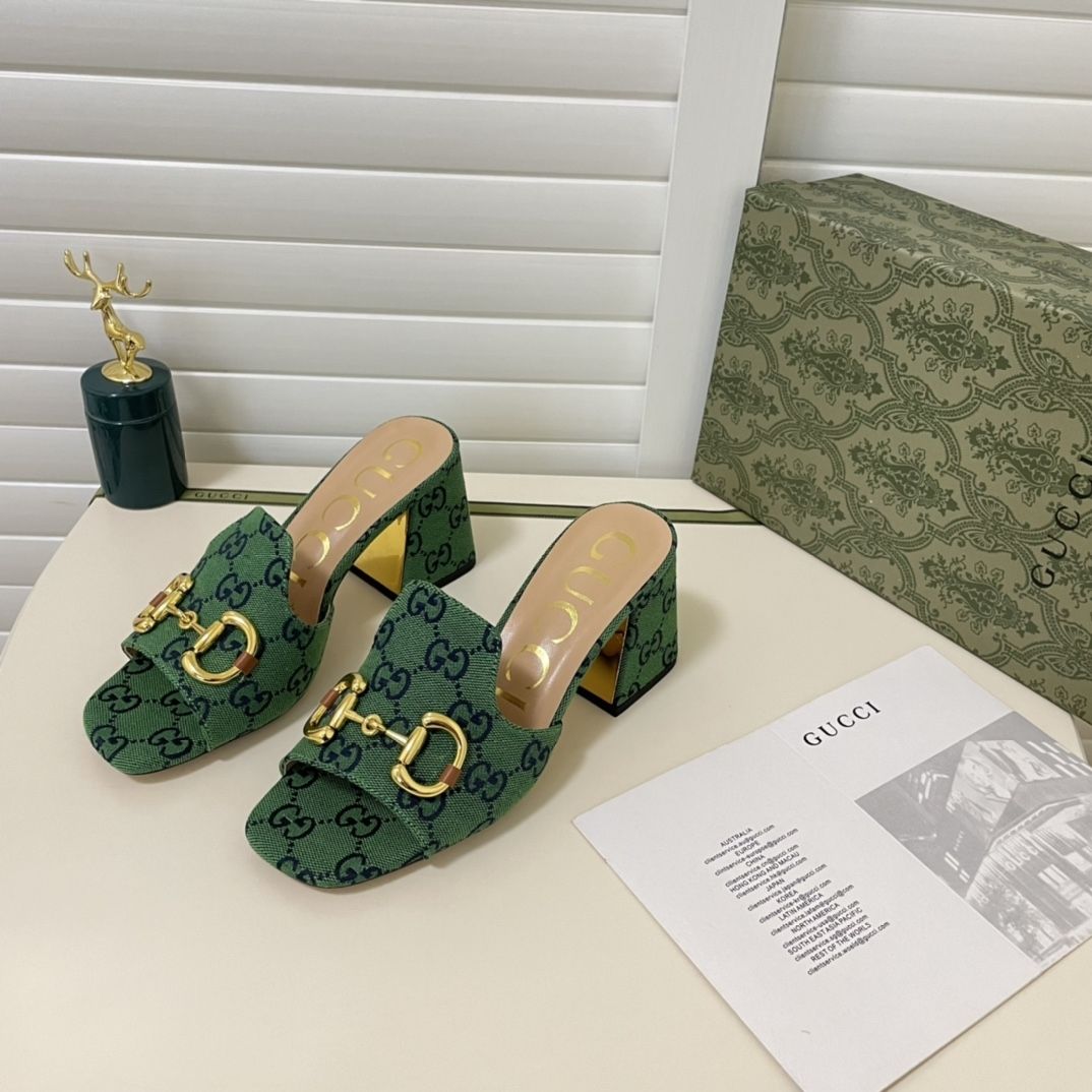 Vintage Horsebit High Heel Slippers