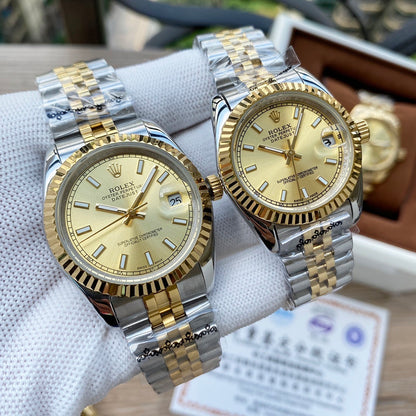 4-Style Luxury Collection (Silver, Two-Tone & Gold-Tone), Elegant Roman Numerals & Fluted Bezel