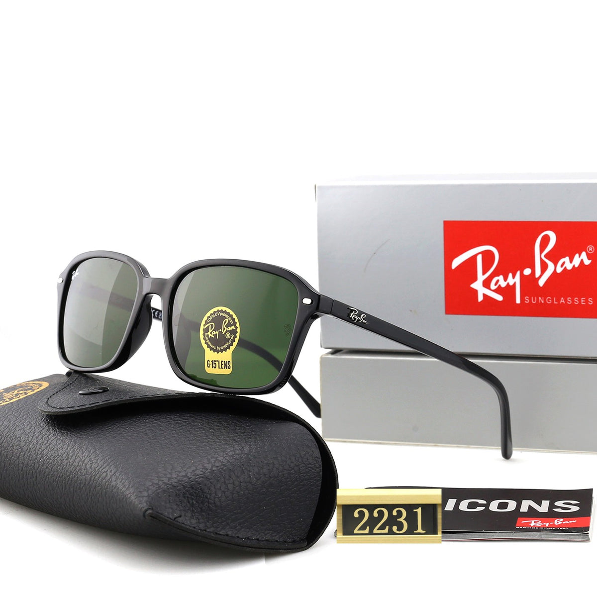 Classic Slim Square Frame Sunglasses - 2231