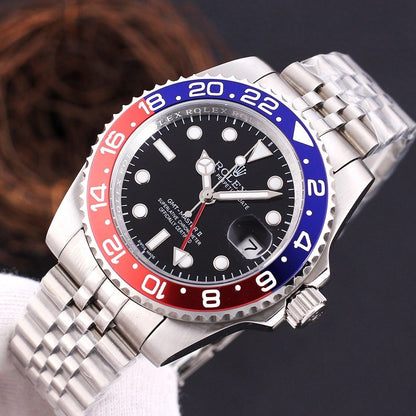 Premium Stainless Steel Mechanical GMT Watch 4 Color Options Classic Sport Luxury Style