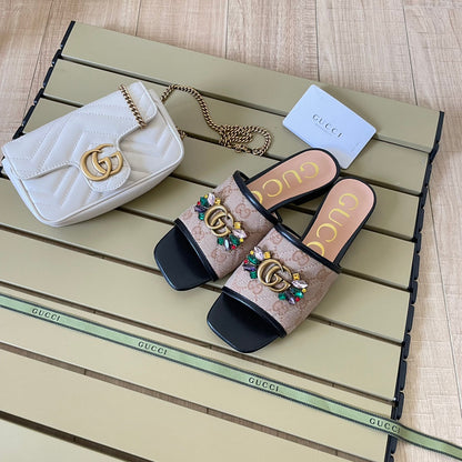 Vintage Embossed Canvas Slippers