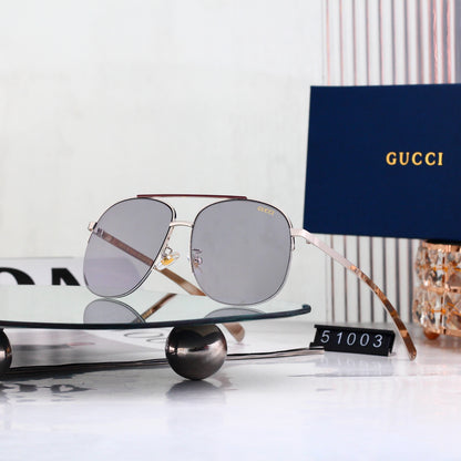 7 Color Classic Double Bridge Aviator Sunglasses - 51003