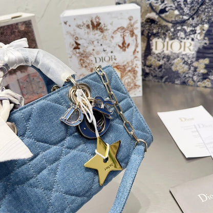 Denim Medium Lady D-Joy Bag