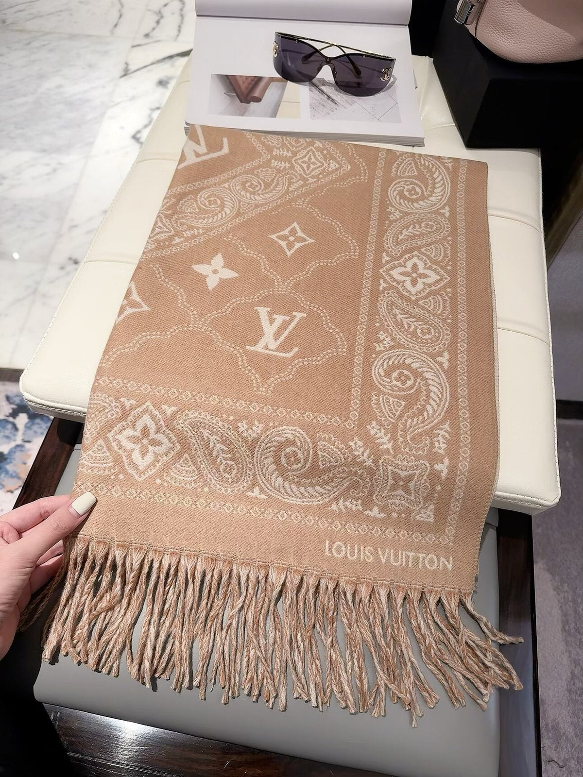 2026 New Vintage Paisley Cashmere Scarf – Ornamental Border, Exotic Heritage Style