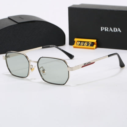 Polarized Sunglasses Metal Polygon Square Frame Sunglasses 9067