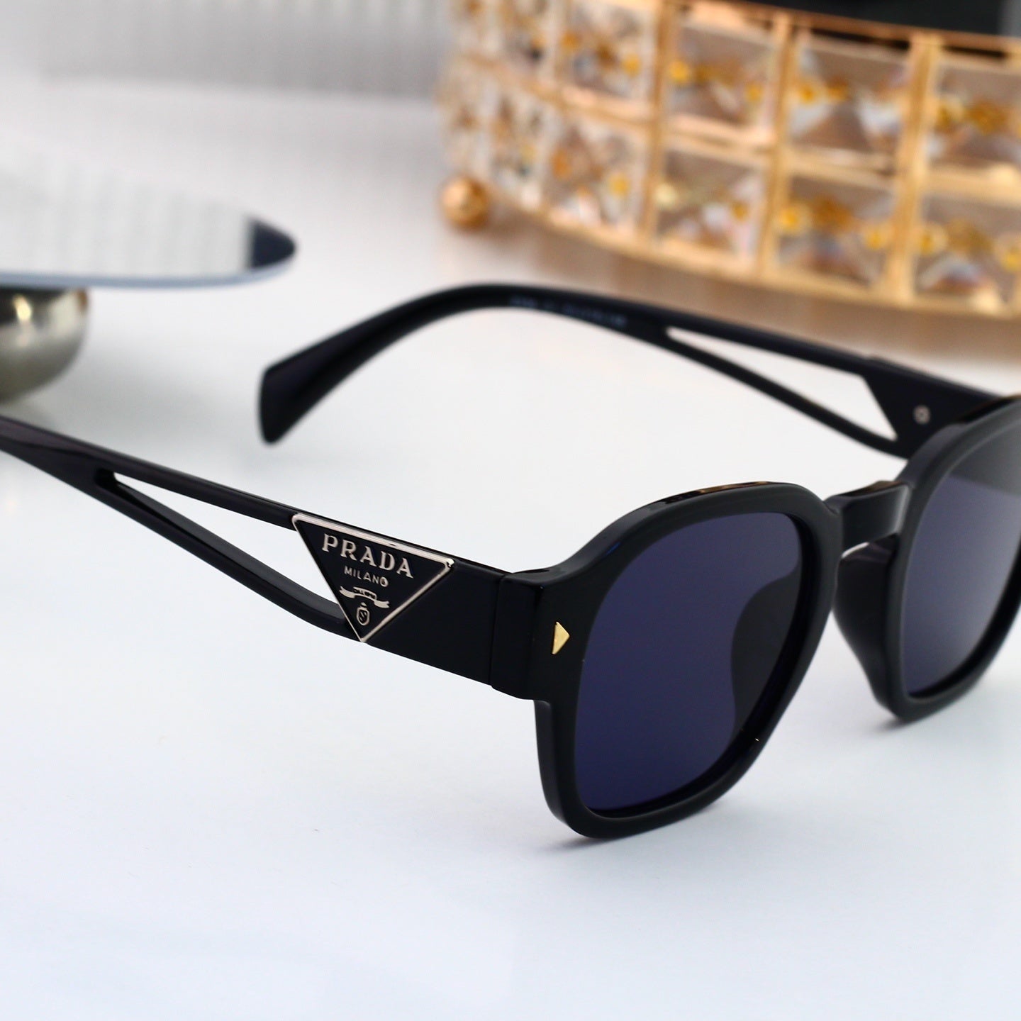 Polarized Sunglasses Personality Rivet Small Round Frame Sunglasses 3337