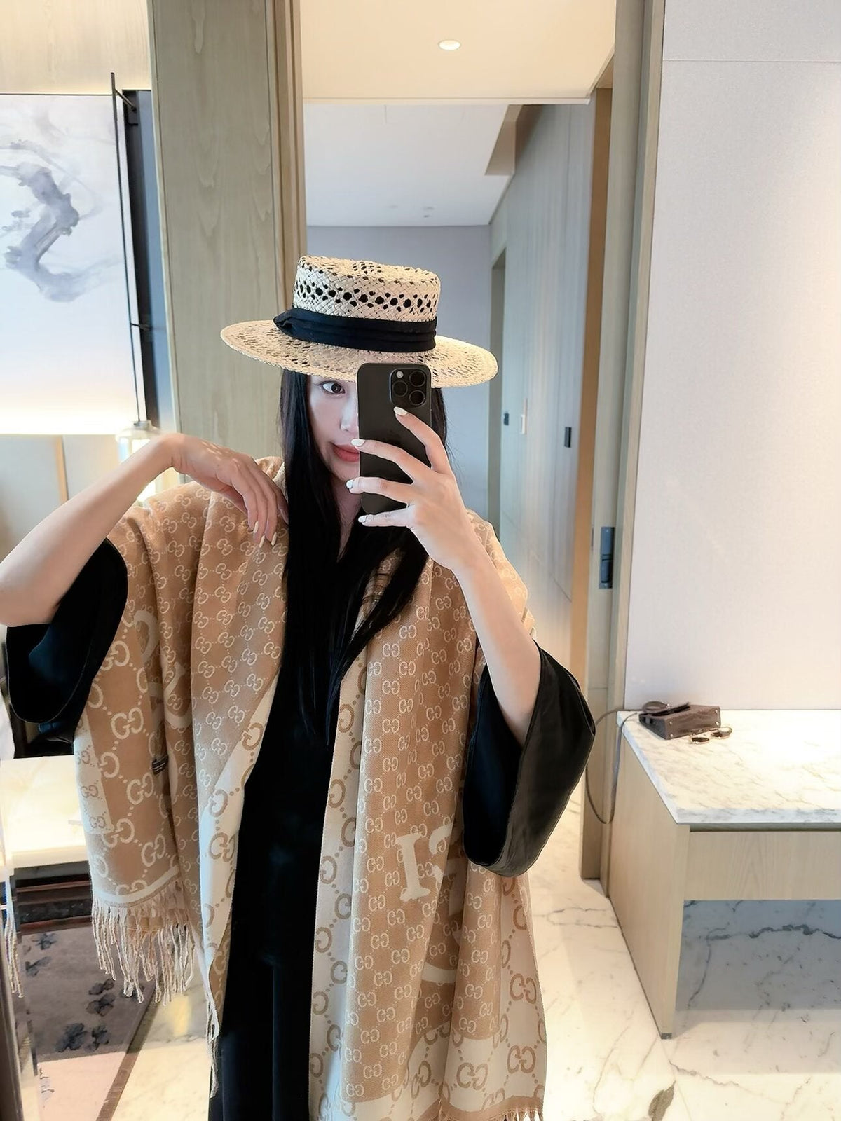 ✨ 2026 New Vintage Geometric Jacquard Cashmere Scarf – Refined Heritage Style