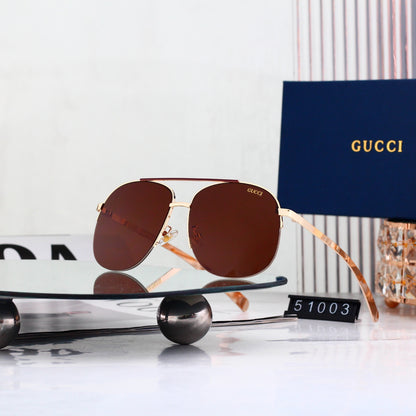 7 Color Classic Double Bridge Aviator Sunglasses - 51003