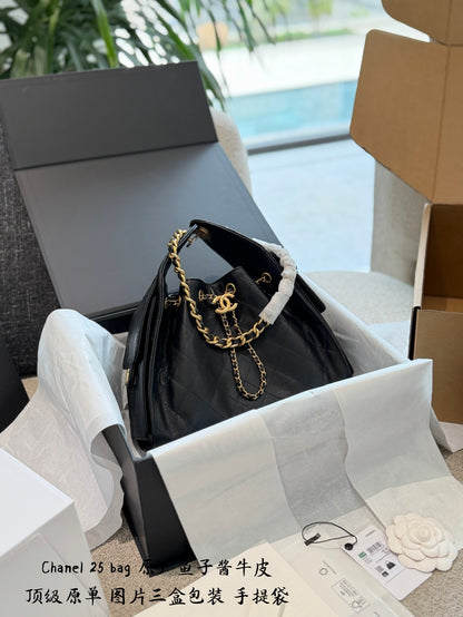Black Quilted Leather Shoulder Bag 🖤