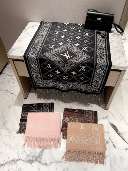 2026 New Vintage Paisley Cashmere Scarf – Ornamental Border, Exotic Heritage Style