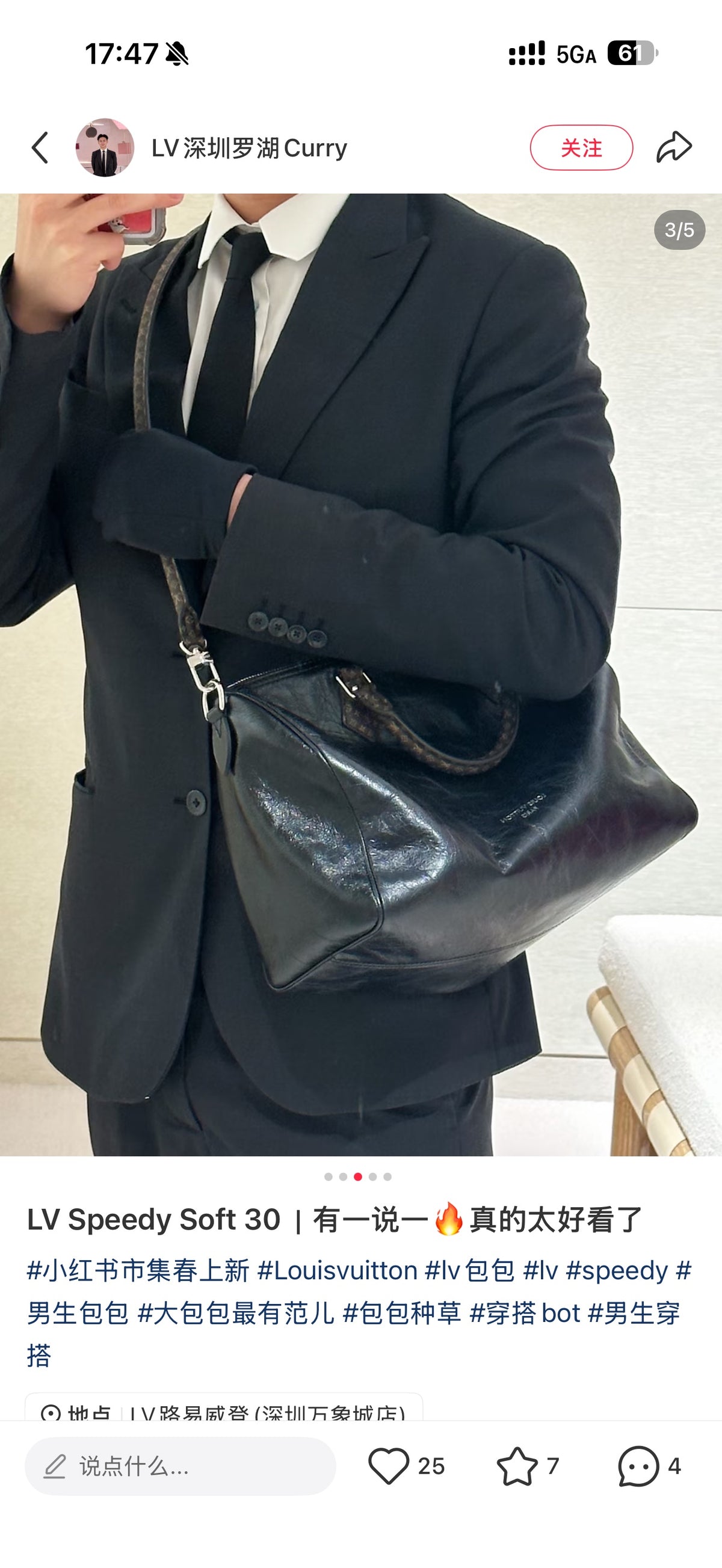 Speedy 30-Inspired Casual Handbag