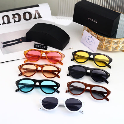 Vintage Metal Logo Polygon Sunglasses Men Classic 49002