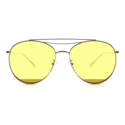 Dollger Polished Silver Aviator Sunglasses