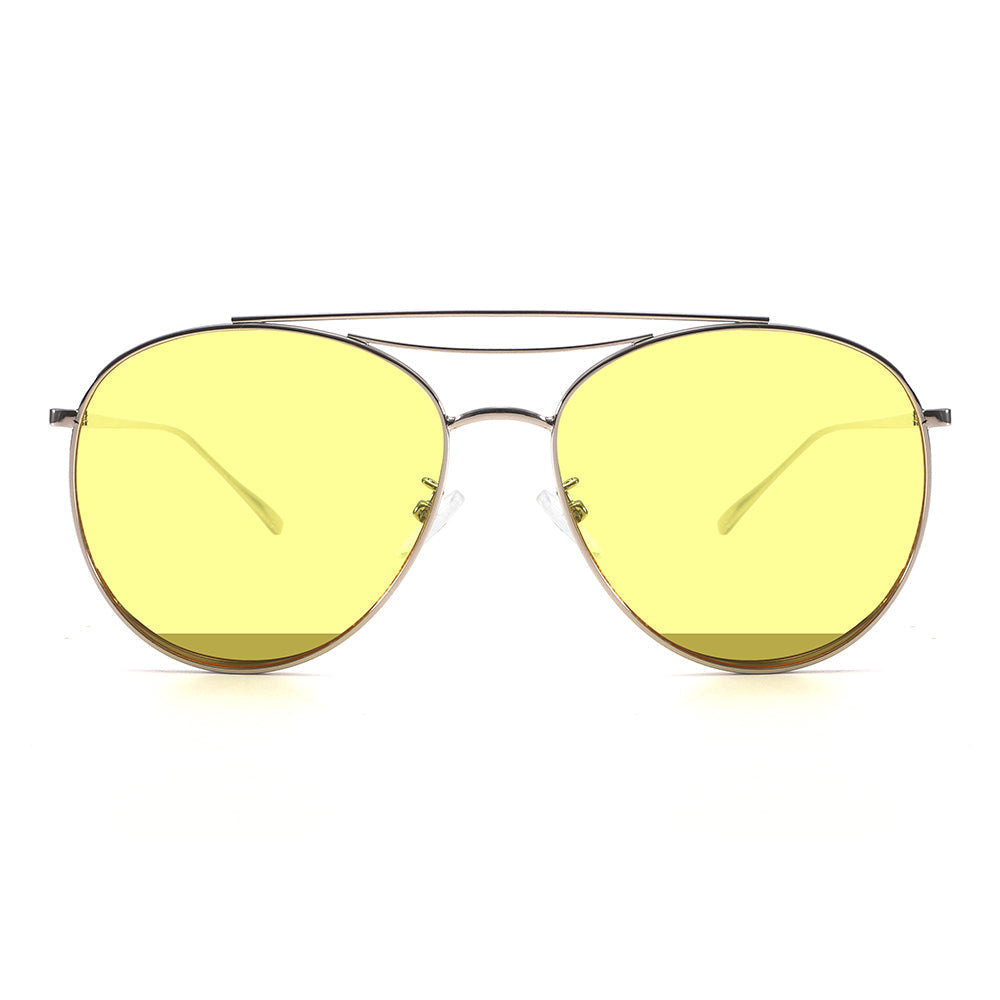Dollger Polished Silver Aviator Sunglasses