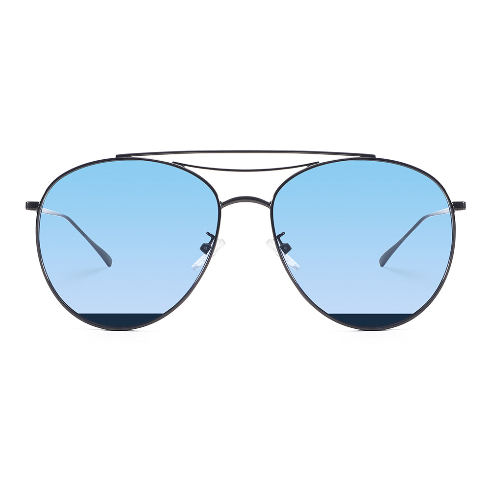 Dollger Polished Silver Aviator Sunglasses