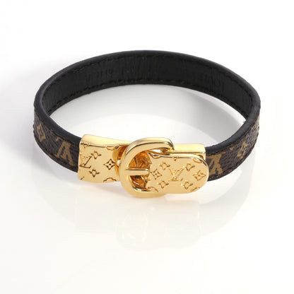 Watch Buckle Design Leather Monogram Bracelet