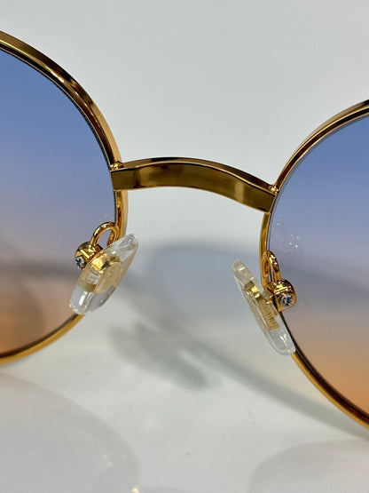 Retro Round Metal Frame Sunglasses - VE2303