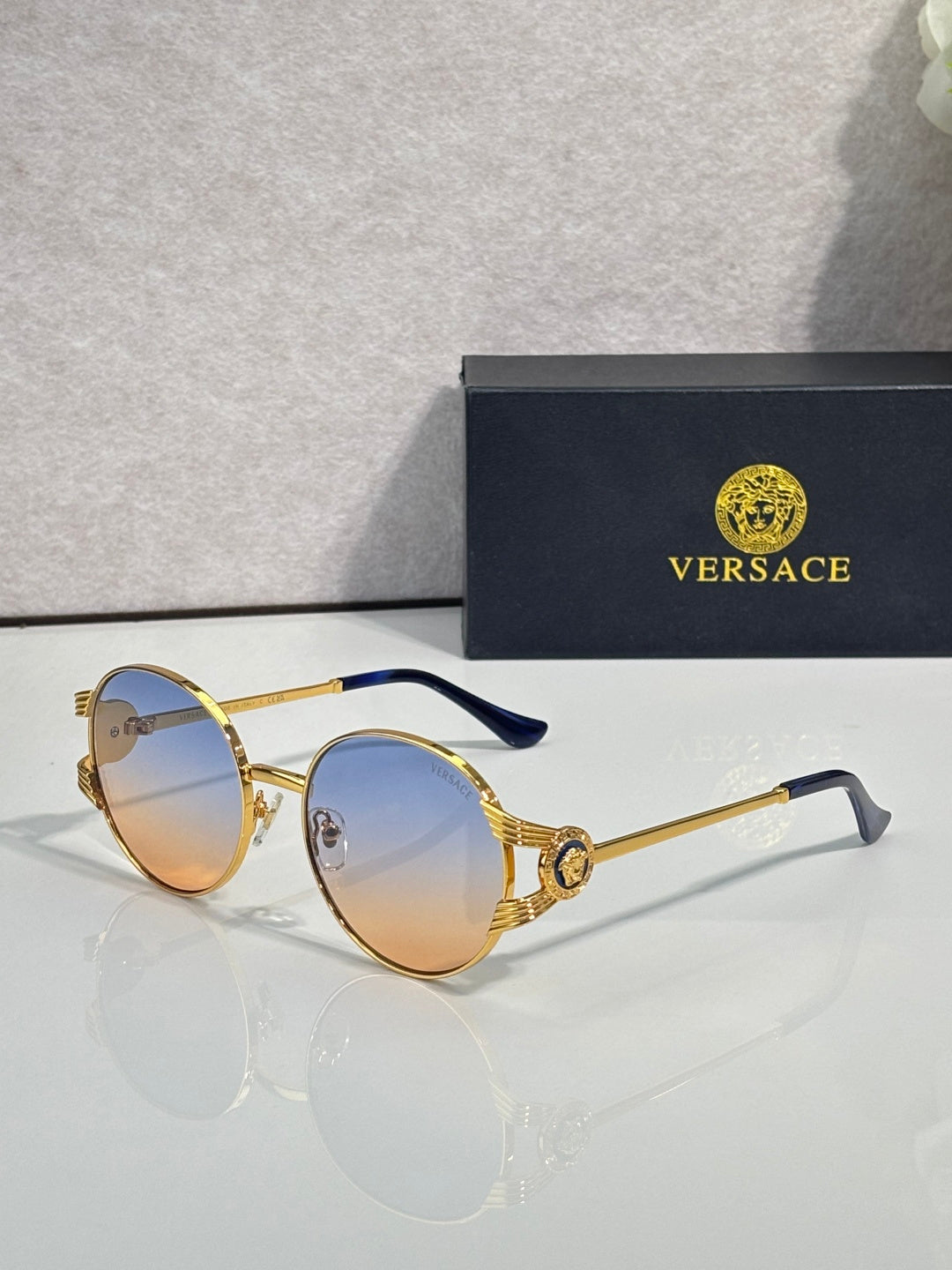 Retro Round Metal Frame Sunglasses - VE2303