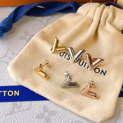 Versatile V Letter Stud Earrings