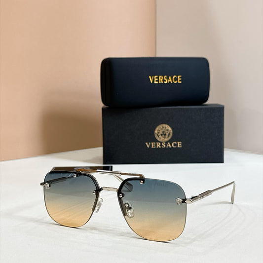 Rimless Double Bridge Sunglasses 6 Style Options Vintage Studded Design Classic Fashion Luxury Look - VE2190